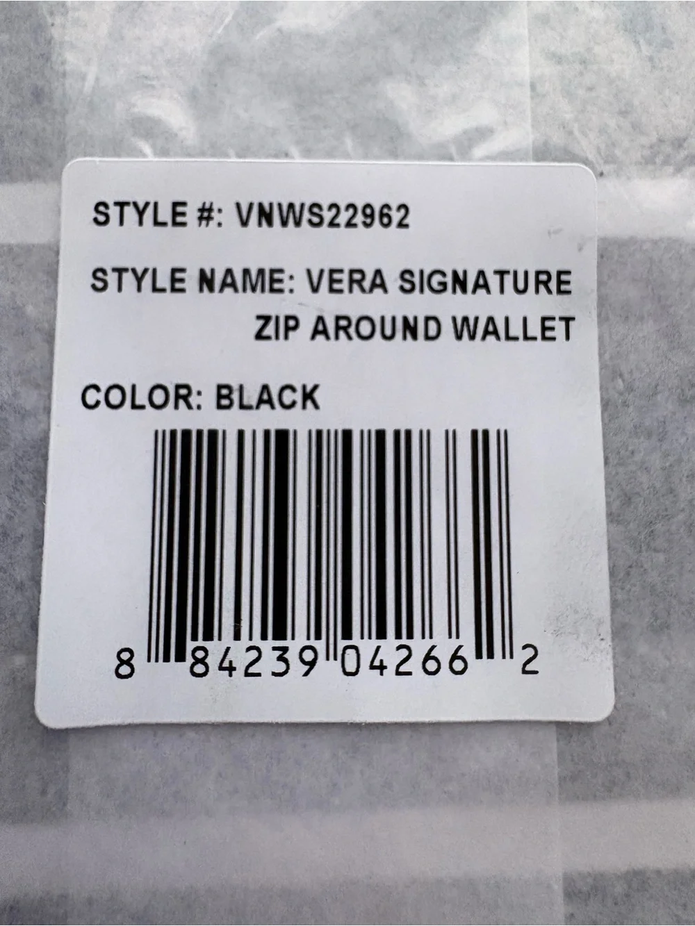 Vera New York Gray Logo Zip-Around Wallet with Stripe NWT